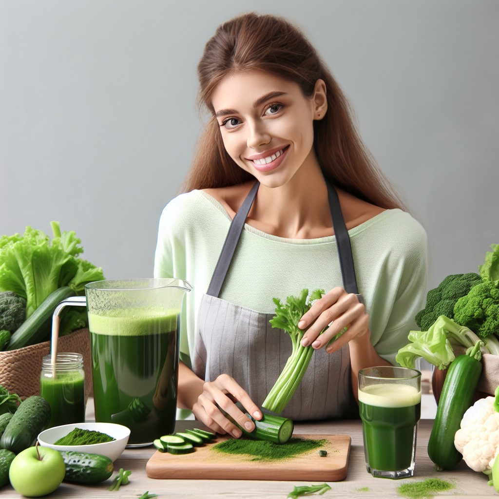 ¿Cuál es la receta de jugo detox de vegetales verdes?